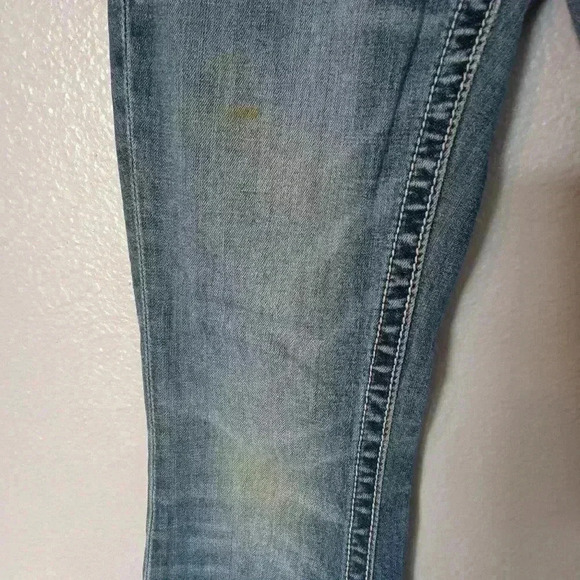 Miss Me Denim Distressed Sequined  Beaded pockets Jeans Size 26 - Picture 15 of 16